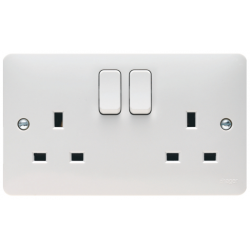 HAGER 2GANG SWITCHED SOCKET